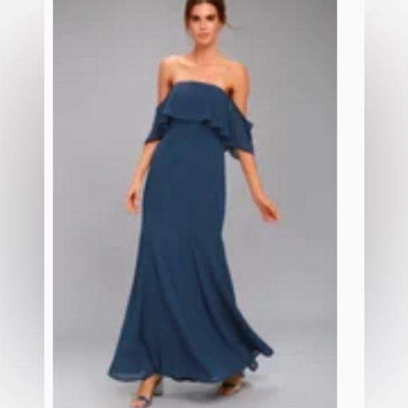 ALL MY HEART NAVY BLUE OFF-THE-SHOULDER MAXI DRESS
LULUS - Picture 2 of 3